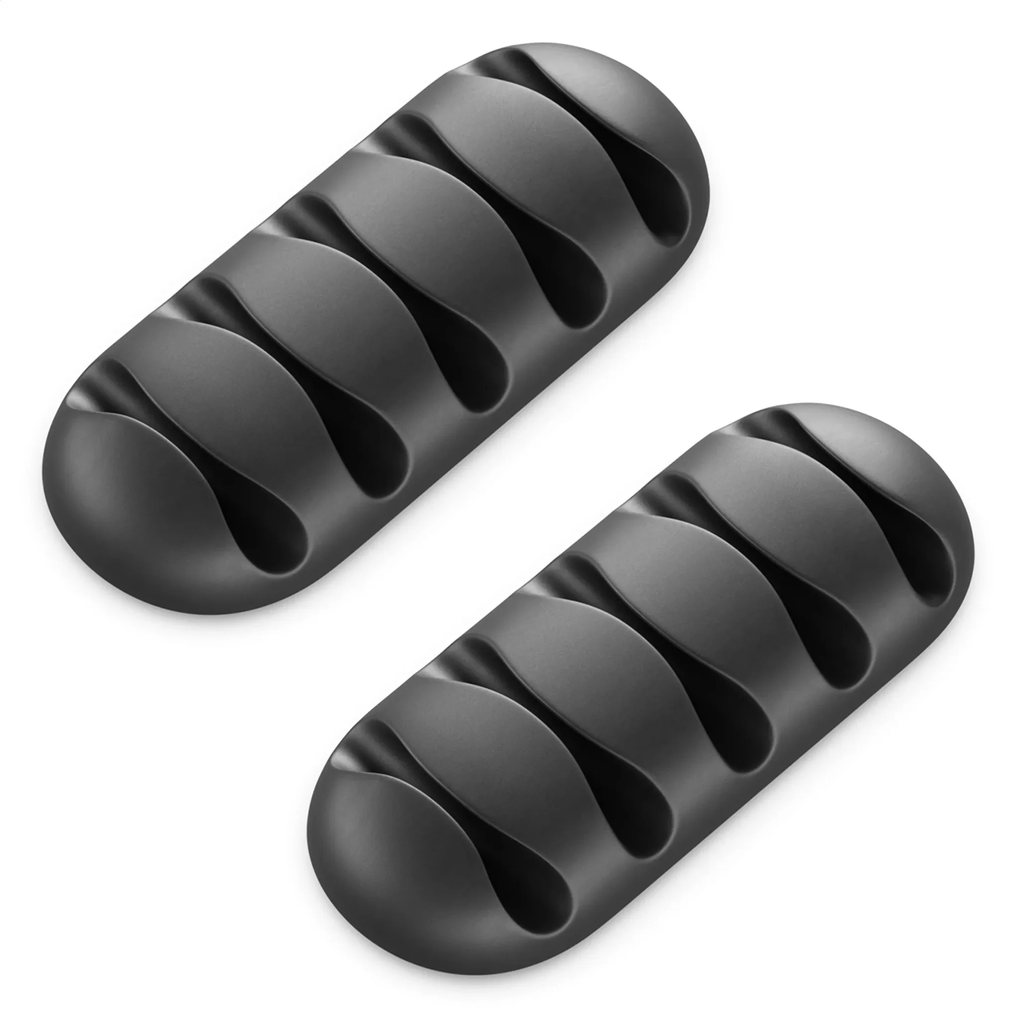 deleyCON – Kabelhalter Organizer, 2er-Set, Schwarz