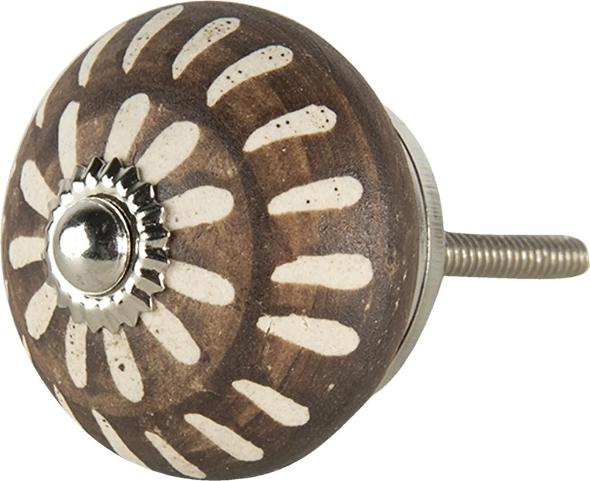 Clayre & Eef – Türknauf Keramik, Braun, Ø 4 × 3 cm