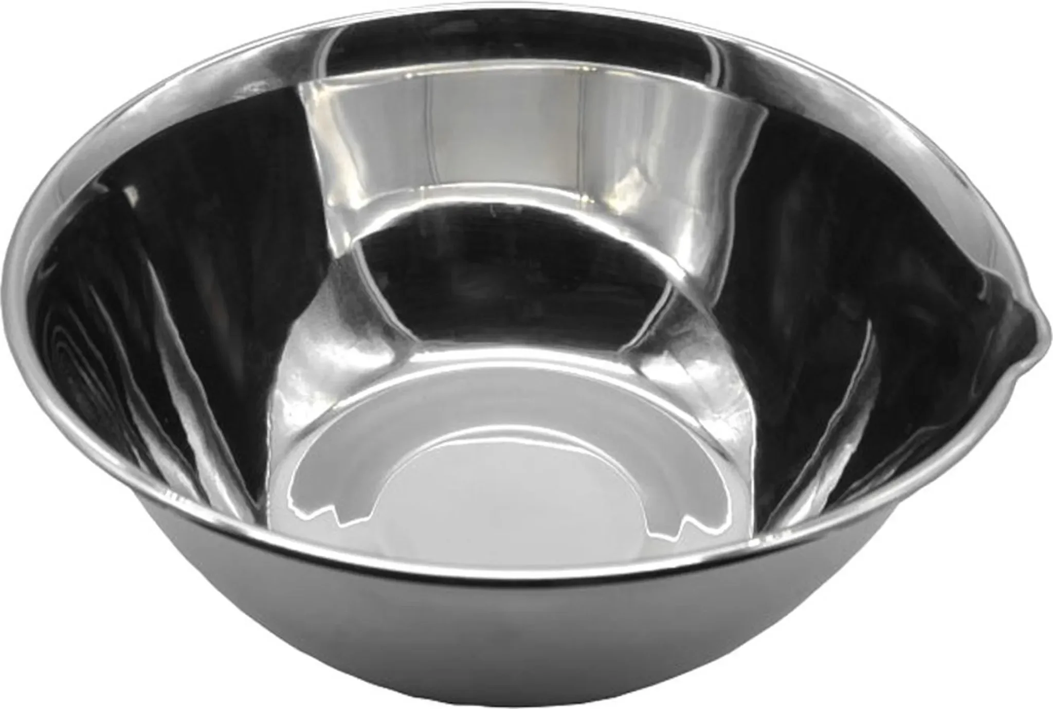 Top Ten Handels – Edelstahl-Schüssel 19 cm, mit Ausgießer & Innenskalierung