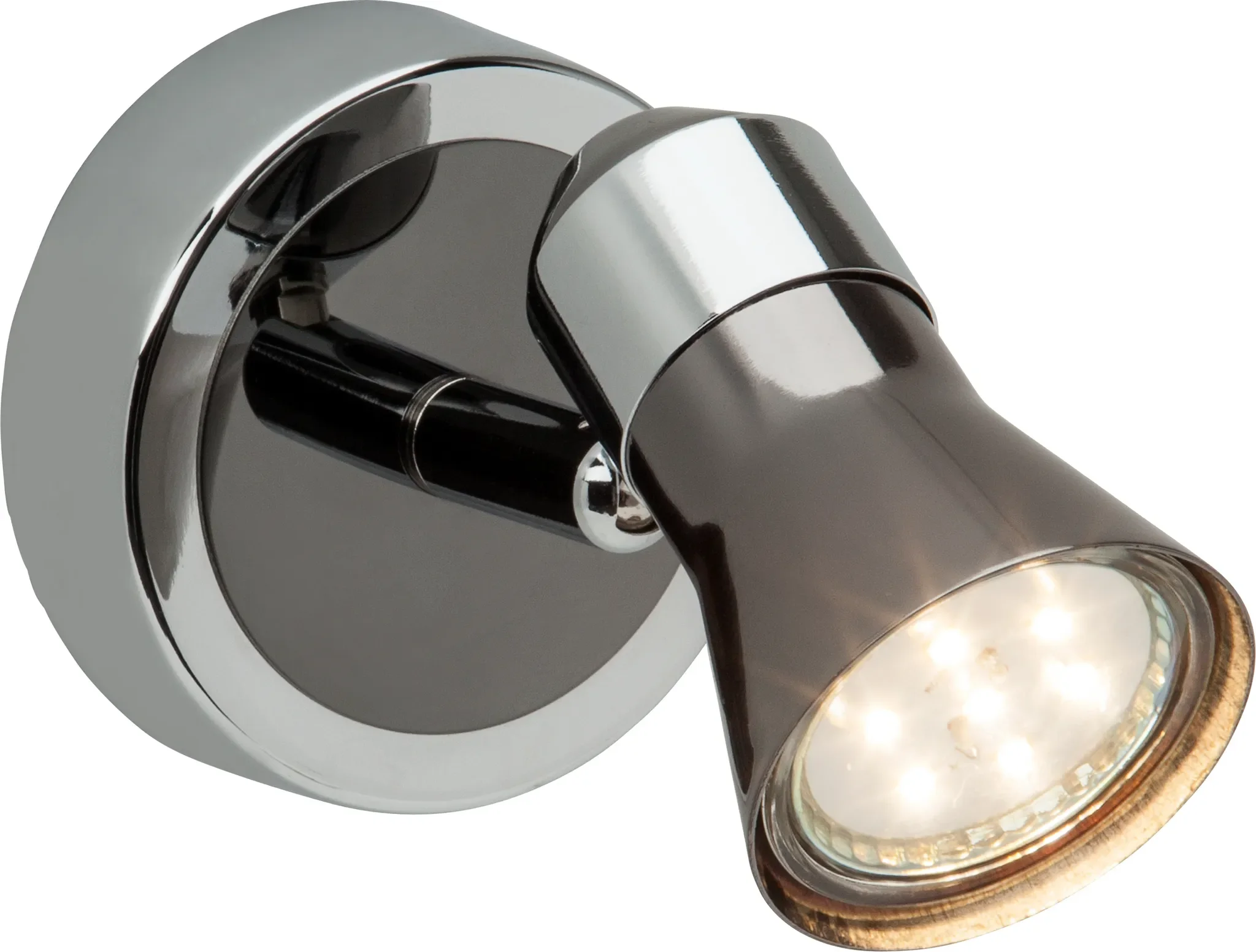 Brilliant Wandstrahler „Jupp“ – Chrom/Schwarz, GU10