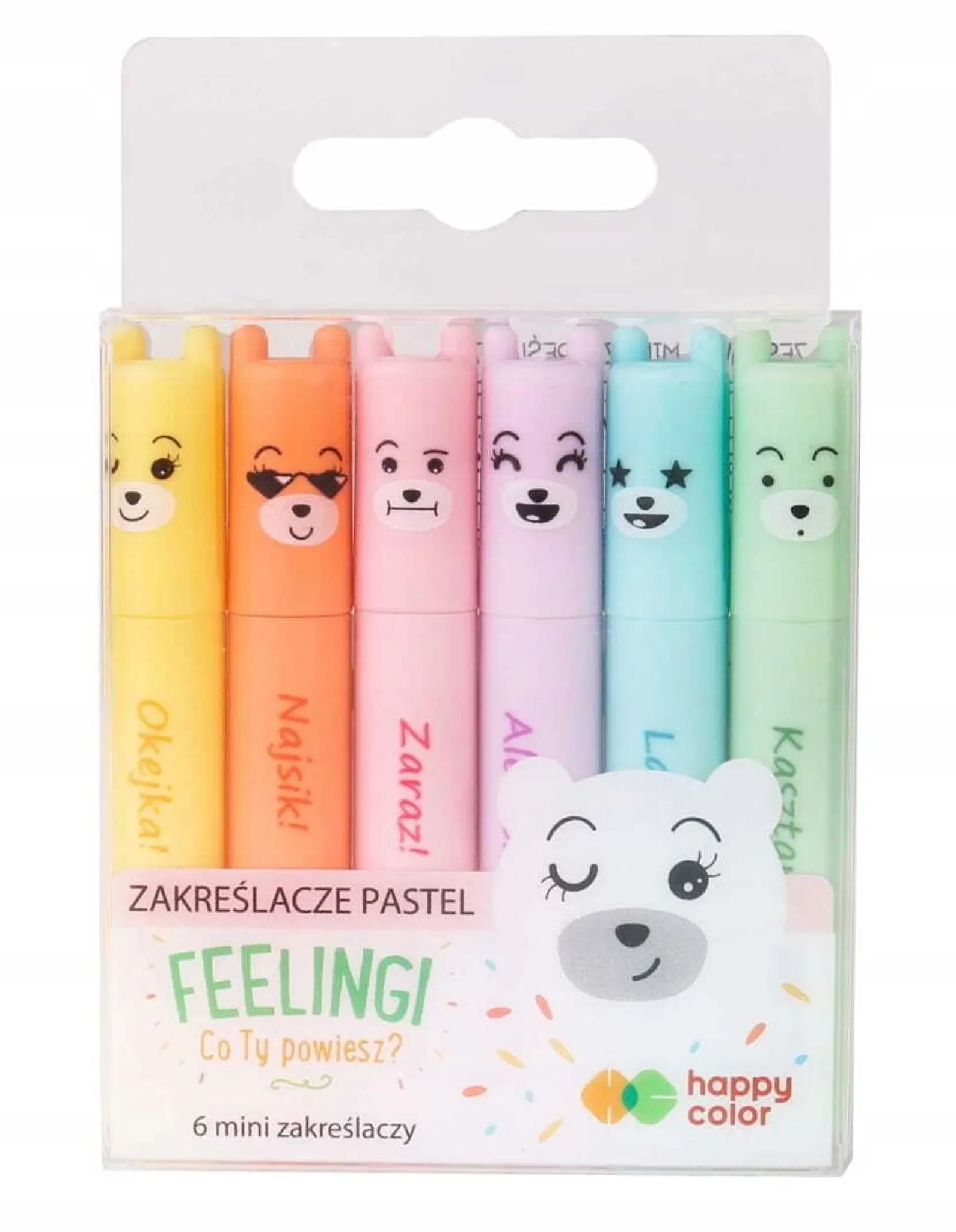 Happy Color – Mini-Textmarker „Feeling“, 6er-Set, Pastellfarben