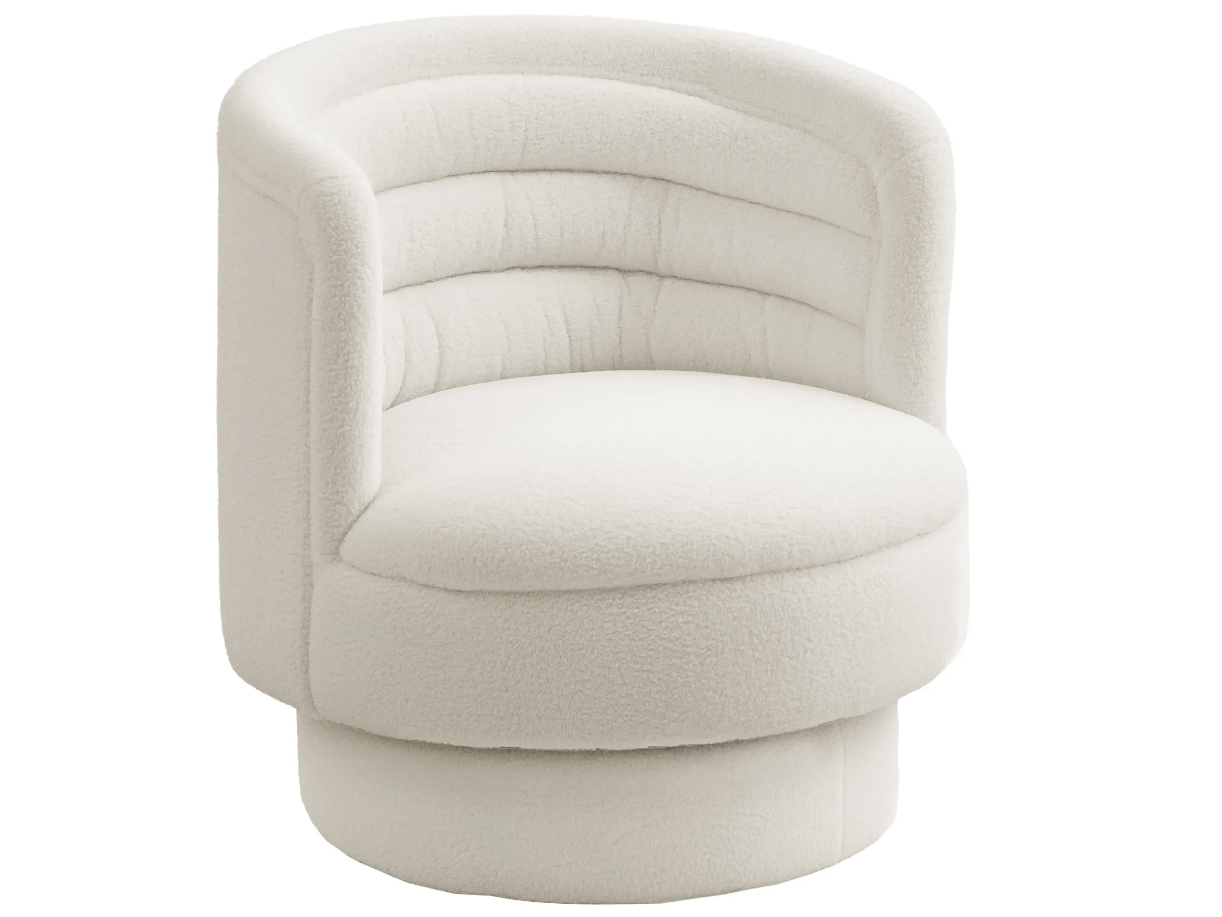 HOMCOM Drehbarer Relaxsessel mit Armlehnen – Cremeweiß