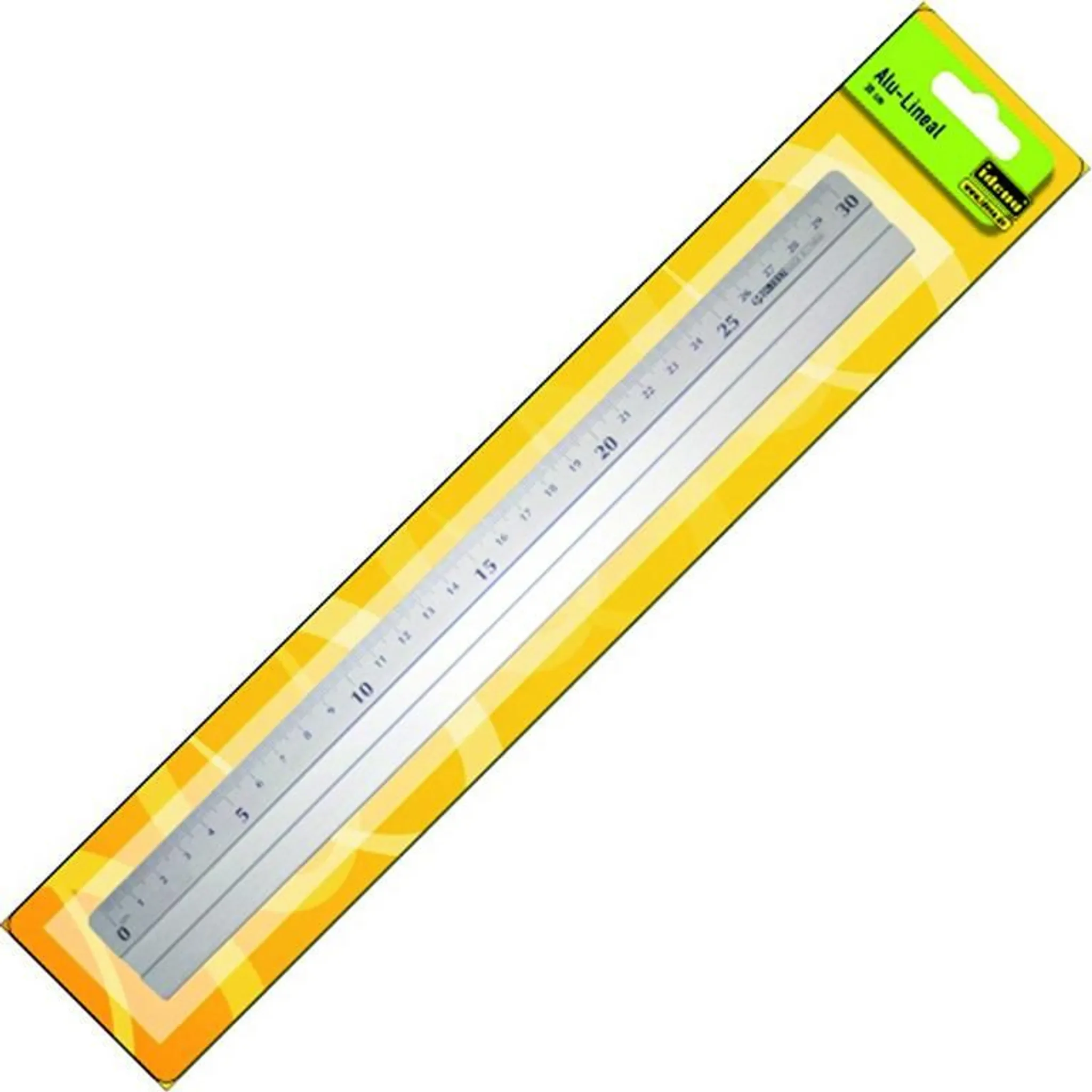 Idena – Aluminium-Lineal 30 cm, Millimeter-/Zentimeter-Skala, Silber